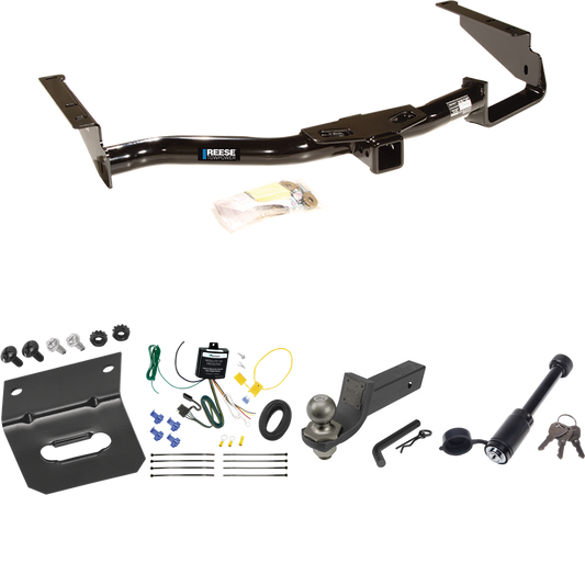 Fits 2006-2008 Lexus RX400h Trailer Hitch Tow PKG w/ 4-Flat Wiring + Interlock Tactical Starter Kit w/ 2" Drop & 2" Ball + Tactical Dogbone Lock + Wiring Bracket By Reese Towpower