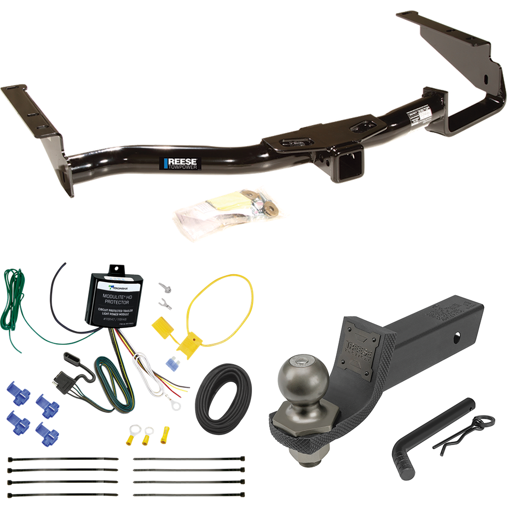 Fits 2006-2008 Lexus RX400h Trailer Hitch Tow PKG w/ 4-Flat Wiring + Interlock Tactical Starter Kit w/ 2" Drop & 2" Ball By Reese Towpower