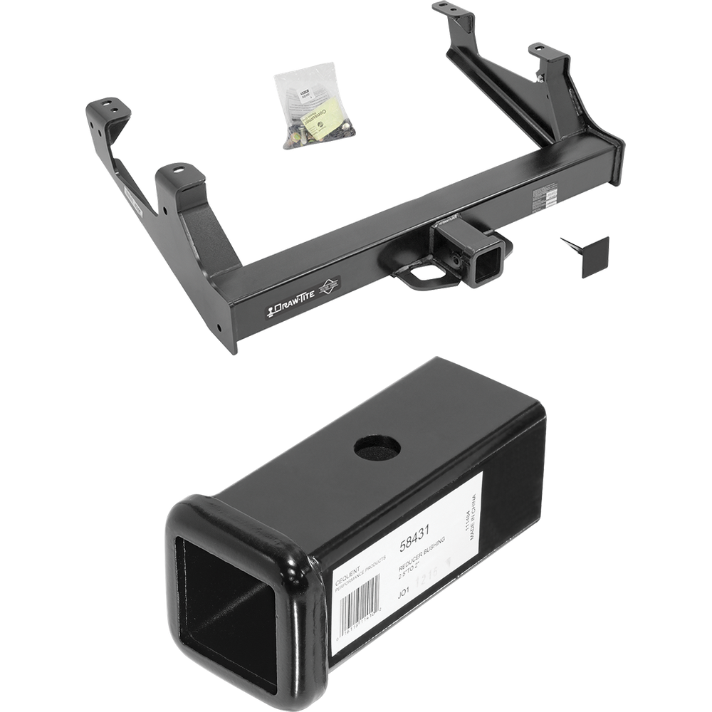 Fits 2015-2019 GMC Sierra 2500 HD Trailer Hitch Tow PKG w/ 2-1/2" to 2" Adapter 7" Length By Draw-Tite