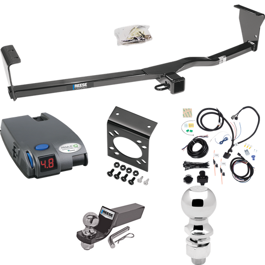 Fits 2011-2013 KIA Sorento Trailer Hitch Tow PKG w/ Tekonsha Primus IQ Brake Control + 7-Way RV Wiring + 2" & 2-5/16" Ball & Drop Mount (For EX, w/V6 Engine, w/Factory Tow Package Models) By Reese Towpower