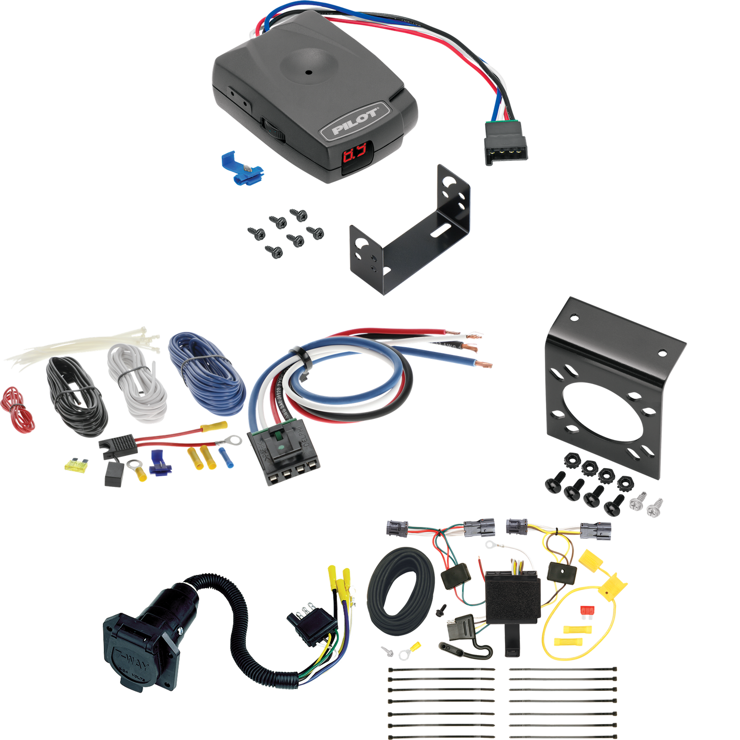 Fits 2011-2013 KIA Sorento 7-Way RV Wiring + Pro Series Pilot Brake Control + Generic BC Wiring Adapter (For w/I4 Engine Models) By Tekonsha