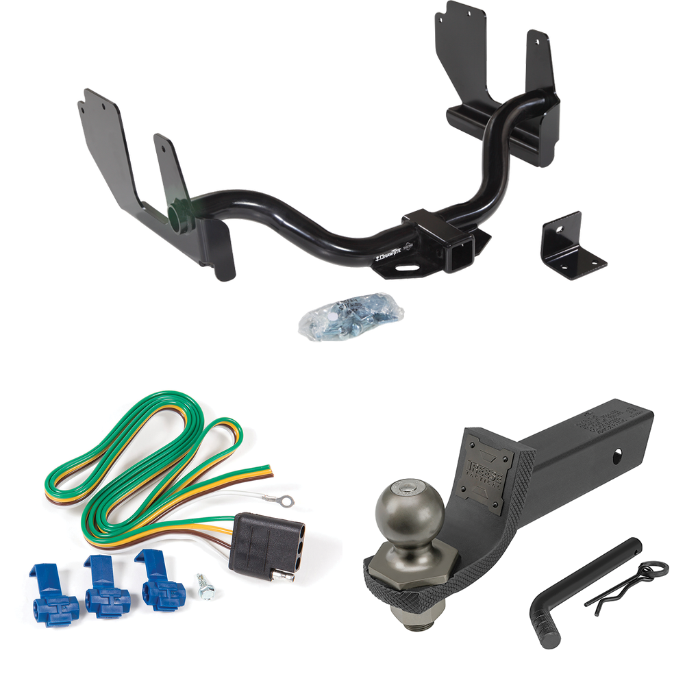 Fits 2004-2005 Ford F-150 Trailer Hitch Tow PKG w/ 4-Flat Wiring + Interlock Tactical Starter Kit w/ 2" Drop & 2" Ball By Draw-Tite