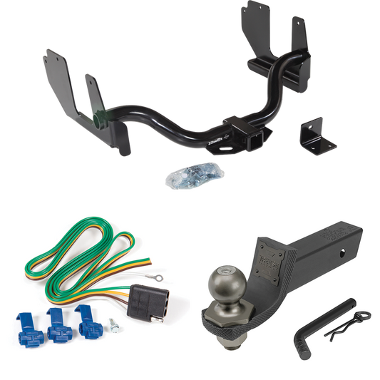 Fits 2004-2005 Ford F-150 Trailer Hitch Tow PKG w/ 4-Flat Wiring + Interlock Tactical Starter Kit w/ 2" Drop & 2" Ball By Draw-Tite