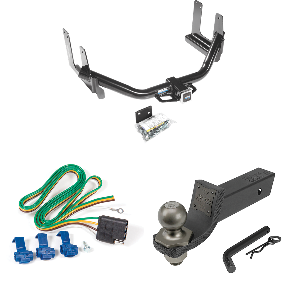 Fits 2005-2005 Ford F-150 Trailer Hitch Tow PKG w/ 4-Flat Wiring + Interlock Tactical Starter Kit w/ 2" Drop & 2" Ball (For Flareside Models) By Reese Towpower