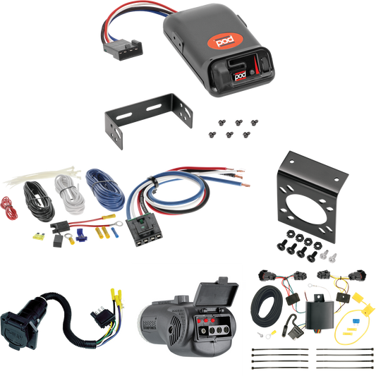 Fits 2014-2020 KIA Sorento 7-Way RV Wiring + Pro Series POD Brake Control + Generic BC Wiring Adapter + 2 in 1 Tester & 7-Way to 4-Way Adapter (For w/I4 Engine Models) By Tekonsha