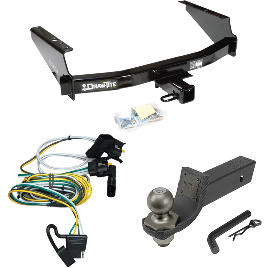 Fits 2004-2004 Ford F-150 Heritage Trailer Hitch Tow PKG w/ 4-Flat Wiring + Interlock Tactical Starter Kit w/ 2" Drop & 2" Ball (For Flareside Models) By Draw-Tite