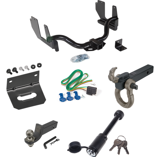 Fits 2005-2005 Ford F-150 Trailer Hitch Tow PKG w/ 4-Flat Wiring + Interlock Tactical Starter Kit w/ 2" Drop & 2" Ball + Tactical Hook & Shackle Mount + Tactical Dogbone Lock + Wiring Bracket (For Flareside Models) By Draw-Tite