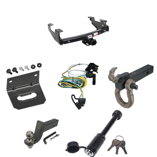 Fits 2004-2004 Ford F-150 Heritage Trailer Hitch Tow PKG w/ 4-Flat Wiring + Interlock Tactical Starter Kit w/ 3-1/4" Drop & 2" Ball + Tactical Hook & Shackle Mount + Tactical Dogbone Lock + Wiring Bracket By Reese Towpower