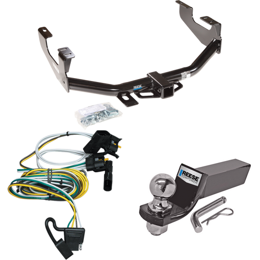 Fits 1997-2003 Ford F-150 Trailer Hitch Tow PKG w/ 4-Flat Wiring + Starter Kit Ball Mount w/ 2" Drop & 2" Ball (For Flareside Models) By Reese Towpower