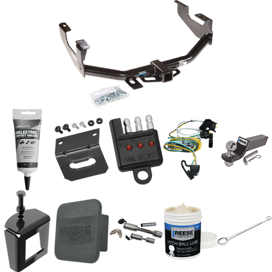 Fits 1997-2003 Ford F-150 Trailer Hitch Tow PKG w/ 4-Flat Wiring + Starter Kit Ball Mount w/ 2" Drop & 2" Ball + Wiring Bracket + Hitch Cover + Dual Hitch & Coupler Locks + Wiring Tester + Ball Lube + Electric Grease + Ball Wrench + Anti Rattle Devic