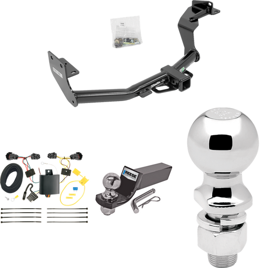 Fits 2016-2020 KIA Sorento Trailer Hitch Tow PKG w/ 4-Flat Wiring + Starter Kit Ball Mount w/ 2" Drop & 2" Ball + 2-5/16" Ball (For w/I4 Engine Models) By Draw-Tite