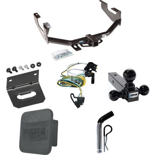 Fits 2004-2004 Ford F-150 Heritage Trailer Hitch Tow PKG w/ 4-Flat Wiring + Triple Ball Ball Mount 1-7/8" & 2" & 2-5/16" Trailer Balls + Pin/Clip + Wiring Bracket + Hitch Cover By Reese Towpower