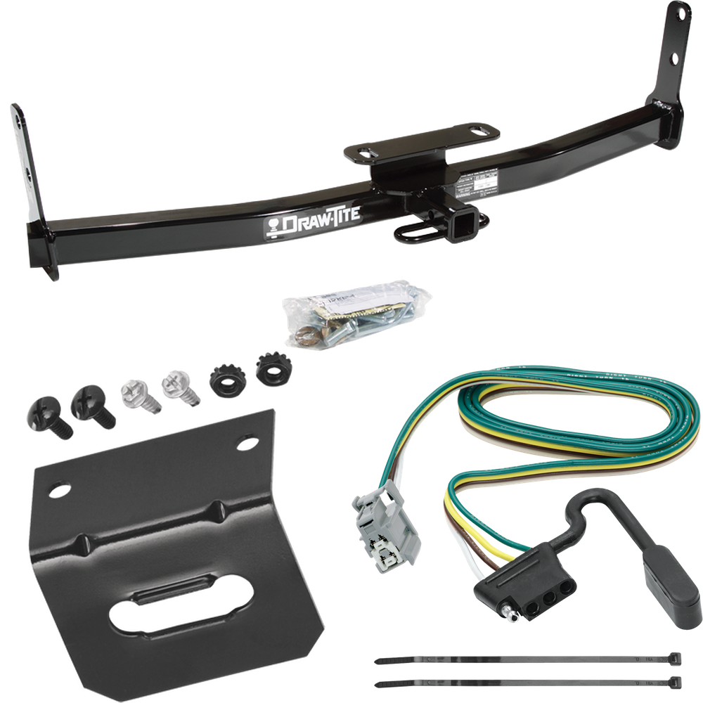 Fits 2010-2017 Chevrolet Equinox Trailer Hitch Tow PKG w/ 4-Flat Wiring Harness + Bracket (For w/ Factory Tow Package Models) By Draw-Tite