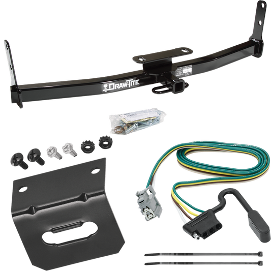 Fits 2010-2017 Chevrolet Equinox Trailer Hitch Tow PKG w/ 4-Flat Wiring Harness + Bracket (For w/ Factory Tow Package Models) By Draw-Tite