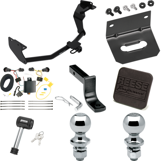 Se adapta al paquete de enganche de remolque KIA Sorento 2016-2020 con arnés de cableado de 4 planos + barra de tracción + bola de 1-7/8" + 2" + soporte de cableado + cubierta de enganche + bloqueo de enganche (para modelos con motor I4) Reese Towpower