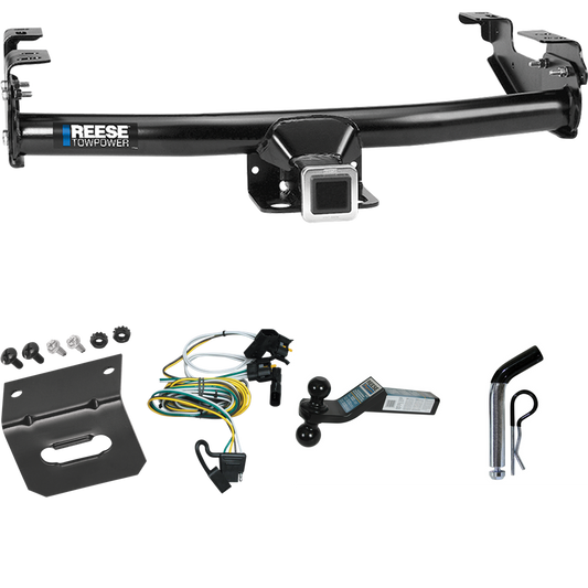 Fits 2004-2004 Ford F-150 Heritage Trailer Hitch Tow PKG w/ 4-Flat Wiring Harness + Dual Ball Ball Mount 2" & 2-5/16" Trailer Balls + Pin/Clip +  Wiring Bracket (For Flareside Models) By Reese Towpower