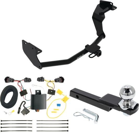 Fits 2016-2020 KIA Sorento Trailer Hitch Tow PKG w/ 4-Flat Wiring Harness + Interlock Starter Kit w/ 2" Ball 1-1/4" Drop 3/4" Rise (For w/I4 Engine Models) By Draw-Tite