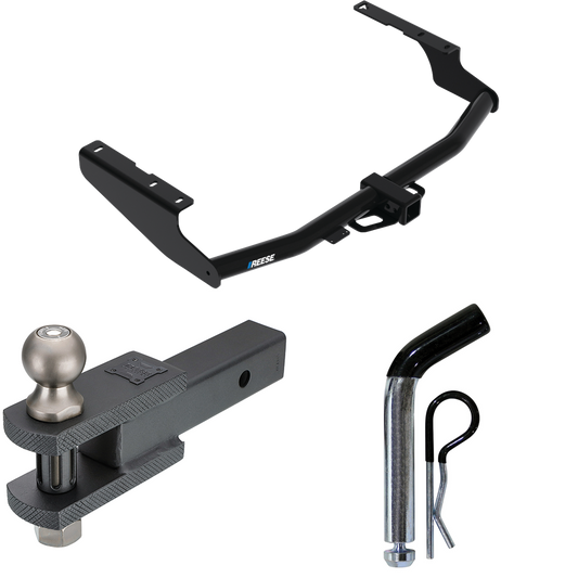 Fits 2020-2023 Toyota Highlander Trailer Hitch Tow PKG w/ Clevis Hitch Ball Mount w/ 2" Ball + Pin/Clip (Excludes: w/Twin-Tip Exhaust Models) By Reese Towpower