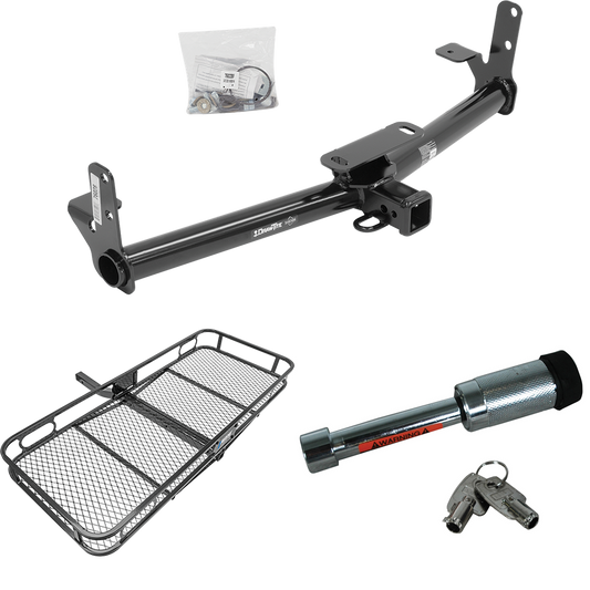 Fits 2002-2007 Saturn Vue Trailer Hitch Tow PKG w/ 60" x 24" Cargo Carrier + Hitch Lock (Excludes: Redline Models) By Draw-Tite