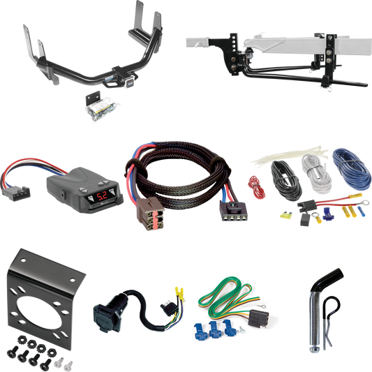 Fits 2006-2006 Lincoln Mark LT Trailer Hitch Tow PKG w/ 8K Round Bar Weight Distribution Hitch w/ 2-5/16" Ball + Pin/Clip + Tekonsha Brakeman IV Brake Control + Plug & Play BC Adapter + 7-Way RV Wiring (For (Built Before 8/2005) Models) By Reese Towp