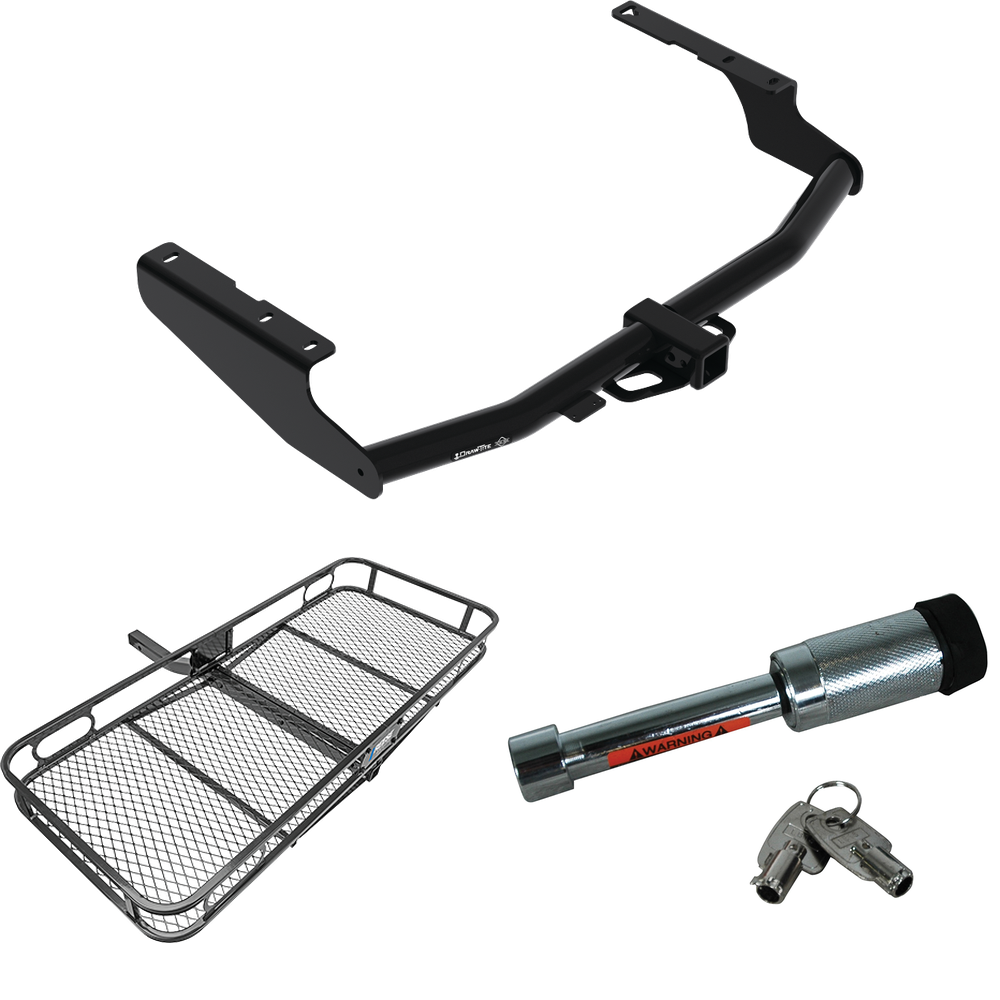 Fits 2018-2019 Lexus RX350L Trailer Hitch Tow PKG w/ 60" x 24" Cargo Carrier + Hitch Lock (For Prepped w/Factory Tow Plug (See Instructions Prior to Installation) Models) By Draw-Tite