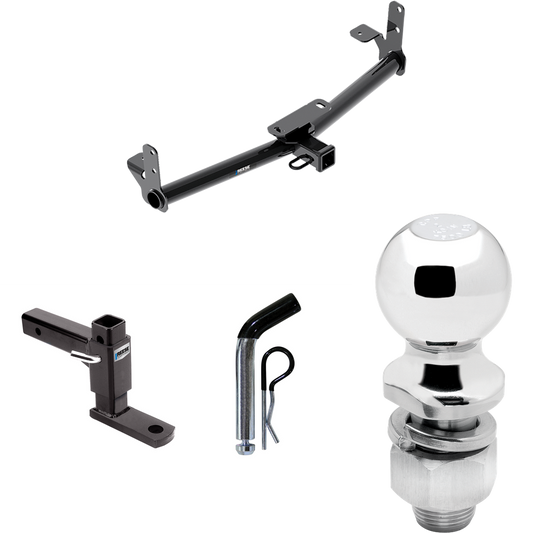 Fits 2006-2009 Pontiac Torrent Trailer Hitch Tow PKG w/ Adjustable Drop Rise Ball Mount + Pin/Clip + 2" Ball By Reese Towpower