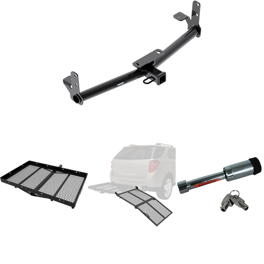 Fits 2006-2009 Pontiac Torrent Trailer Hitch Tow PKG w/ Cargo Carrier + Bi-Fold Ramp + Hitch Lock By Reese Towpower