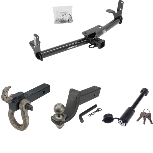 Fits 2002-2007 Saturn Vue Trailer Hitch Tow PKG + Interlock Tactical Starter Kit w/ 3-1/4" Drop & 2" Ball + Tactical Hook & Shackle Mount + Tactical Dogbone Lock (Excludes: Redline Models) By Draw-Tite