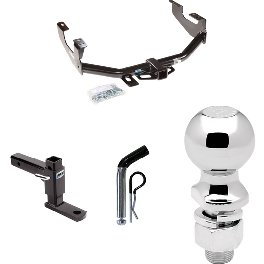 Fits 1999-2007 Ford F-250 Super Duty Trailer Hitch Tow PKG w/ Adjustable Drop Rise Ball Mount + Pin/Clip + 2-5/16" Ball (Excludes: Cab & Chassis Models) By Reese Towpower