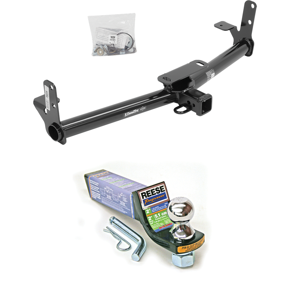 Fits 2006-2009 Pontiac Torrent Trailer Hitch Tow PKG w/ Starter Kit Ball Mount w/ 2" Drop & 1-7/8" Ball By Draw-Tite