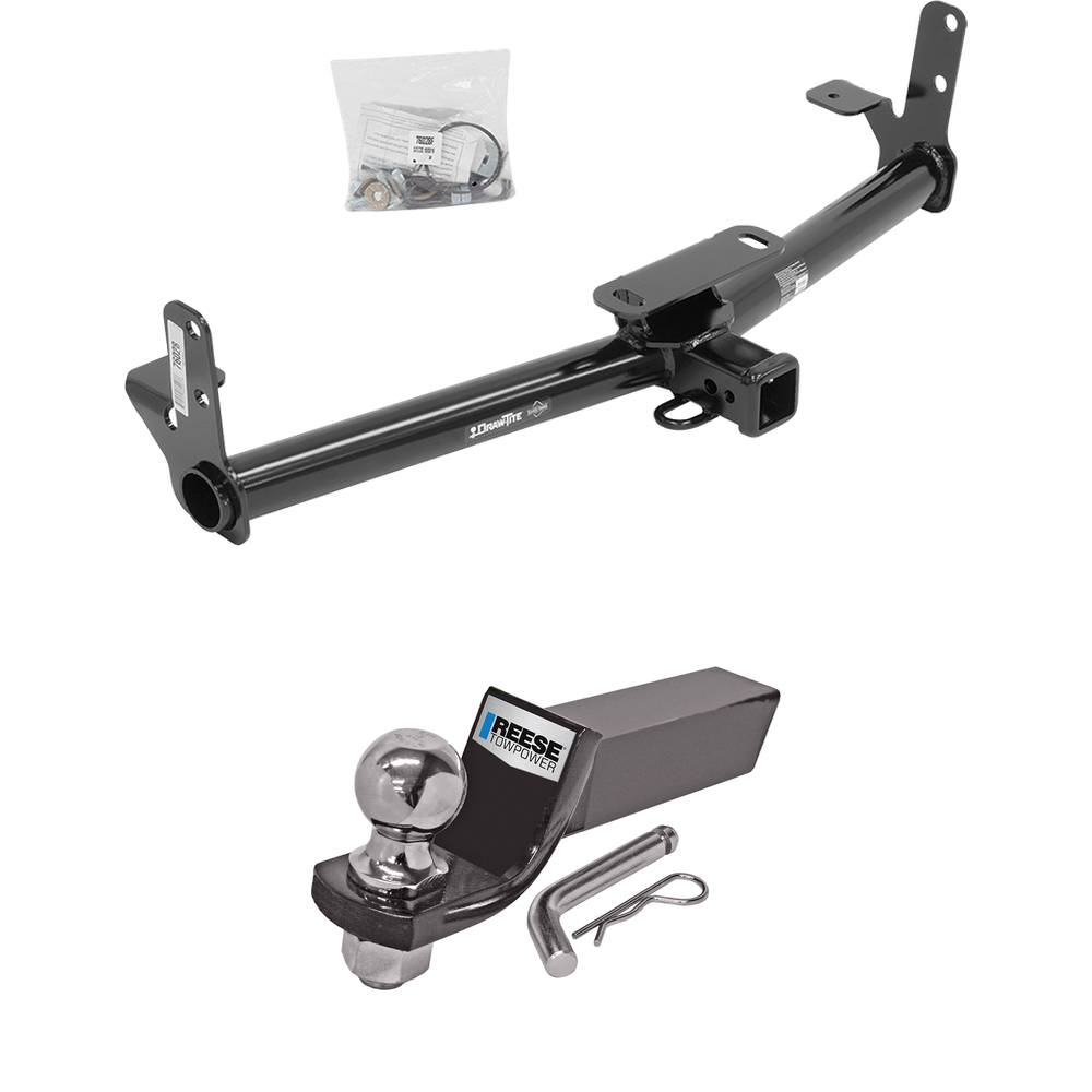 Fits 2010-2017 GMC Terrain Trailer Hitch Tow PKG w/ Starter Kit Ball Mount w/ 2" Drop & 2" Ball By Draw-Tite