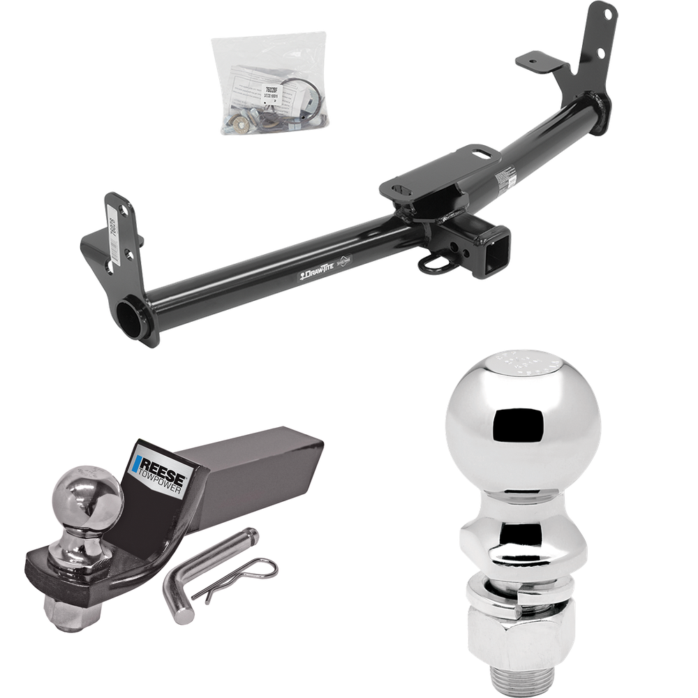 Fits 2006-2009 Pontiac Torrent Trailer Hitch Tow PKG w/ Starter Kit Ball Mount w/ 2" Drop & 2" Ball + 2-5/16" Ball By Draw-Tite