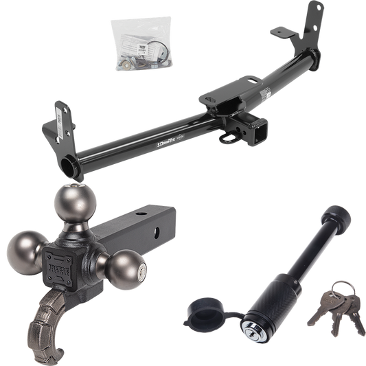 Fits 2006-2006 Pontiac Torrent Trailer Hitch Tow PKG + Triple Ball Tactical Ball Mount 1-7/8" & 2" & 2-5/16" Balls w/ Tow Hook + Tactical Dogbone Lock By Draw-Tite