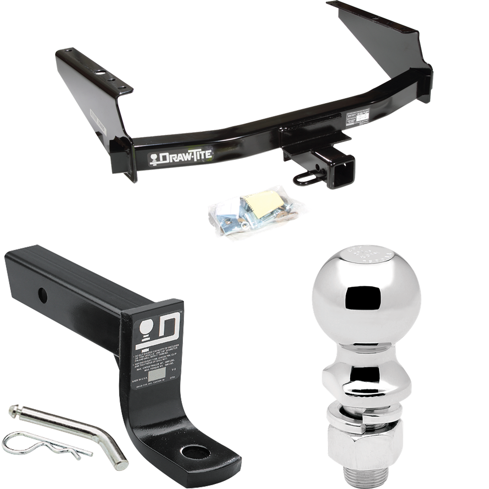 Fits 1997-1999 Ford F-250 Trailer Hitch Tow PKG w/ Ball Mount w/ 4" Drop + 2-5/16" Ball (For Styleside Models) By Draw-Tite