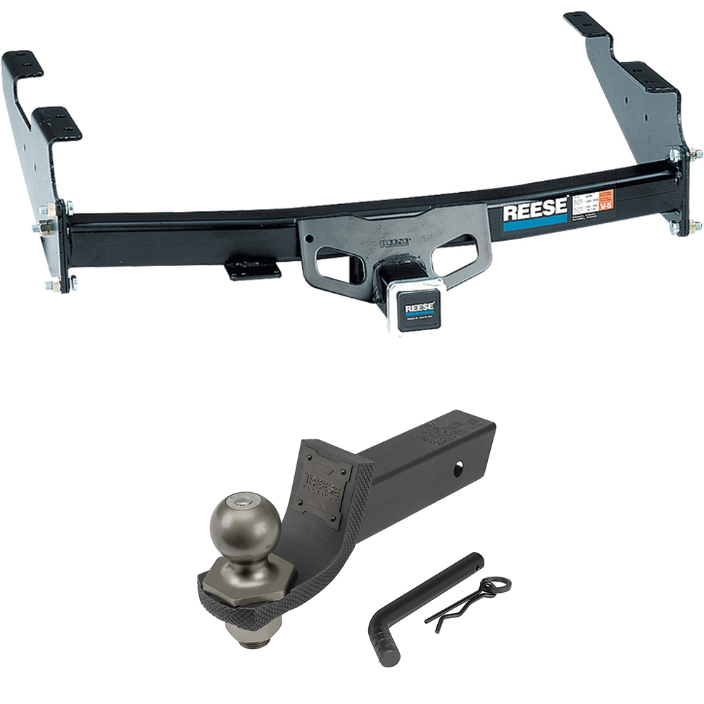 Fits 2000-2003 Ford F-150 Trailer Hitch Tow PKG + Interlock Tactical Starter Kit w/ 2" Drop & 2" Ball (For SuperCrew Models) By Reese Towpower