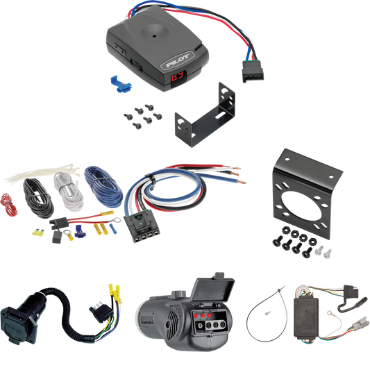 Se adapta al cableado de 7 vías Pontiac Torrent RV 2006-2006 + control de freno piloto serie Pro + adaptador de cableado BC genérico + probador 2 en 1 y adaptador de 7 a 4 vías de Tekonsha