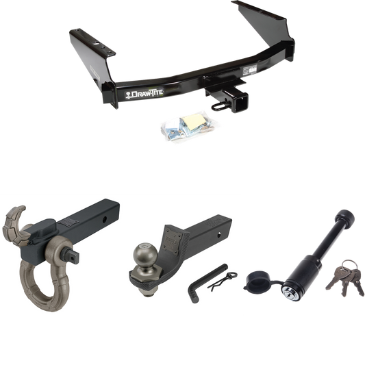 Fits 2004-2004 Ford F-150 Heritage Trailer Hitch Tow PKG + Interlock Tactical Starter Kit w/ 2" Drop & 2" Ball + Tactical Hook & Shackle Mount + Tactical Dogbone Lock (For Flareside Models) By Draw-Tite