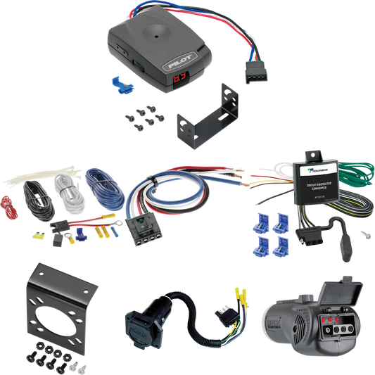 Fits 2000-2004 Nissan Xterra 7-Way RV Wiring + Pro Series Pilot Brake Control + Generic BC Wiring Adapter + 2 in 1 Tester & 7-Way to 4-Way Adapter By Tekonsha