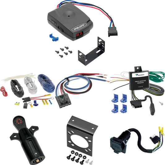 Fits 1999-2005 Pontiac Montana 7-Way RV Wiring + Pro Series Pilot Brake Control + Generic BC Wiring Adapter + 7-Way Tester By Tekonsha