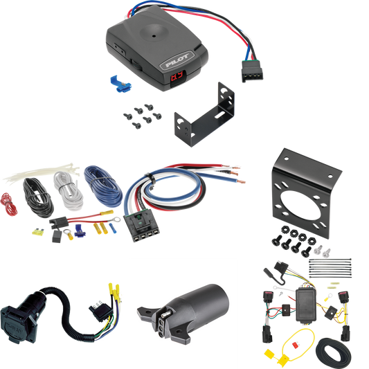 Compatible con cableado de 7 vías RV Chevrolet Equinox 2010-2017 + control de freno piloto serie Pro + adaptador de cableado BC genérico + adaptador de 7 vías a 4 vías de Tekonsha.