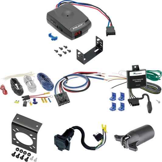 Fits 2007-2009 Chevrolet Equinox 7-Way RV Wiring + Pro Series Pilot Brake Control + Generic BC Wiring Adapter + 7-Way to 4-Way Adapter By Tekonsha