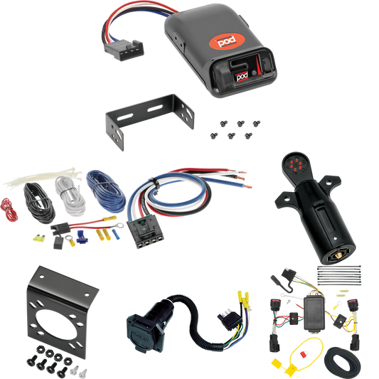 Fits 2010-2017 GMC Terrain 7-Way RV Wiring + Pro Series POD Brake Control + Generic BC Wiring Adapter + 7-Way Tester By Tekonsha