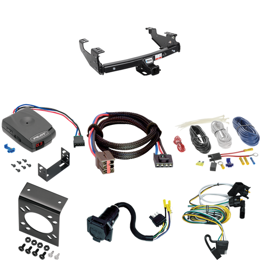 Fits 1997-2003 Ford F-150 Trailer Hitch Tow PKG w/ Pro Series Pilot Brake Control + Plug & Play BC Adapter + 7-Way RV Wiring (For Flareside Models) By Reese Towpower