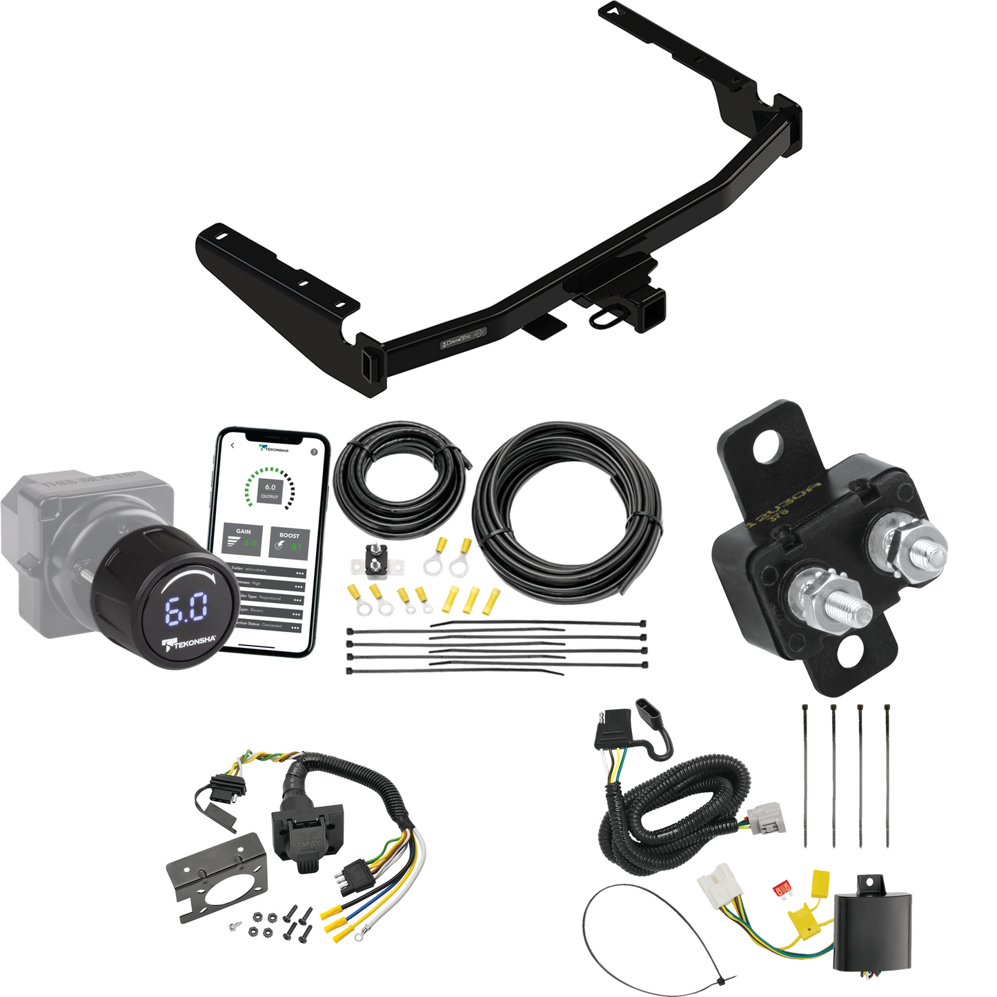 Se adapta al paquete de remolque de enganche de remolque Lexus RX350L 2018-2021 con control de freno inalámbrico Bluetooth Tekonsha Prodigy iD + cableado RV de 7 vías (excluye: con modelos de escape de doble punta) de Draw-Tite