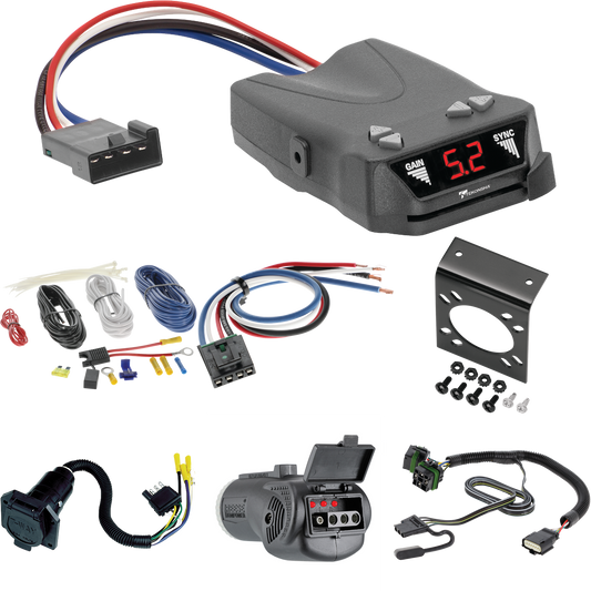 Se adapta a cableado RV de 7 vías Chevrolet Equinox 2022-2023 + control de frenos Tekonsha Brakeman IV + adaptador de cableado BC genérico + probador 2 en 1 y adaptador de 7 vías a 4 vías de Tekonsha