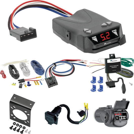 Fits 1999-2004 Suzuki Vitara 7-Way RV Wiring + Tekonsha Brakeman IV Brake Control + Generic BC Wiring Adapter + 2 in 1 Tester & 7-Way to 4-Way Adapter By Tekonsha