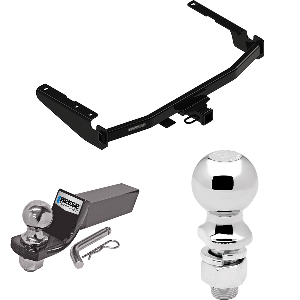 Fits 2018-2022 Lexus RX350L Trailer Hitch Tow PKG w/ Starter Kit Ball Mount w/ 2" Drop & 2" Ball + 2-5/16" Ball (Excludes: w/Twin-Tip Exhaust Models) By Draw-Tite