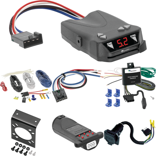 Fits 1998-2003 Toyota Sienna 7-Way RV Wiring + Tekonsha Brakeman IV Brake Control + Generic BC Wiring Adapter + 7-Way Tester and Trailer Emulator By Tekonsha