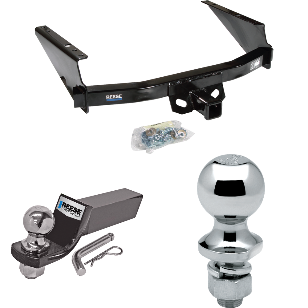 Fits 2004-2004 Ford F-150 Heritage Trailer Hitch Tow PKG w/ Starter Kit Ball Mount w/ 2" Drop & 2" Ball + 1-7/8" Ball (For Styleside Models) By Reese Towpower