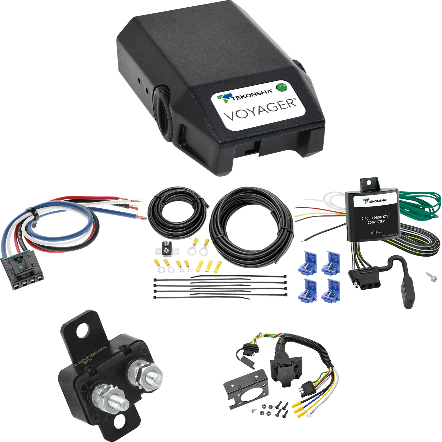 Fits 2005-2010 KIA Sportage 7-Way RV Wiring + Tekonsha Voyager Brake Control + Generic BC Wiring Adapter (For V6 Engine Models) By Tekonsha